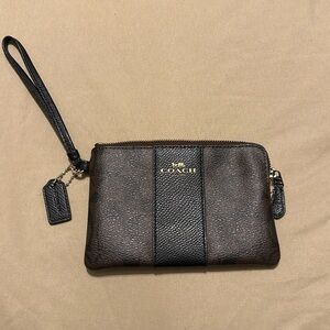 Coach Brown Zippered Wrist Wallet